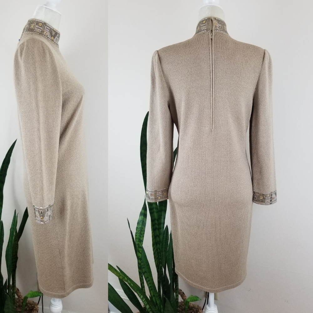 VTG 80s Toula Santana-Knit Wiggle Dress - Picture 4 of 8